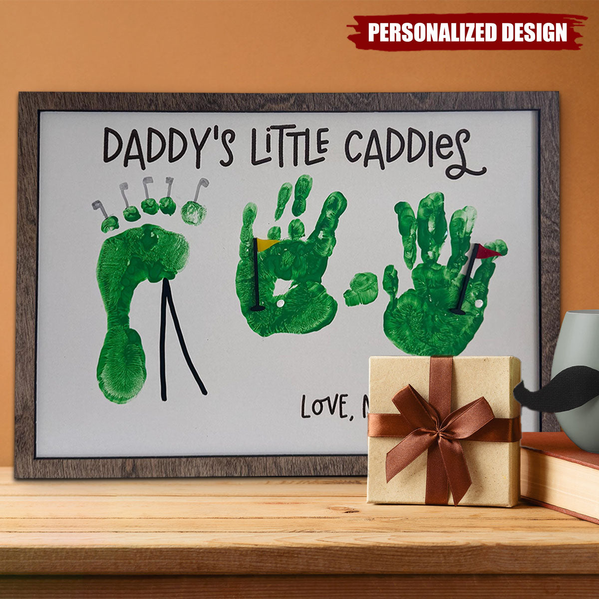 Personalized Father’s Day Golf Handprint Sign-Golf Theme Gift for Grandpa