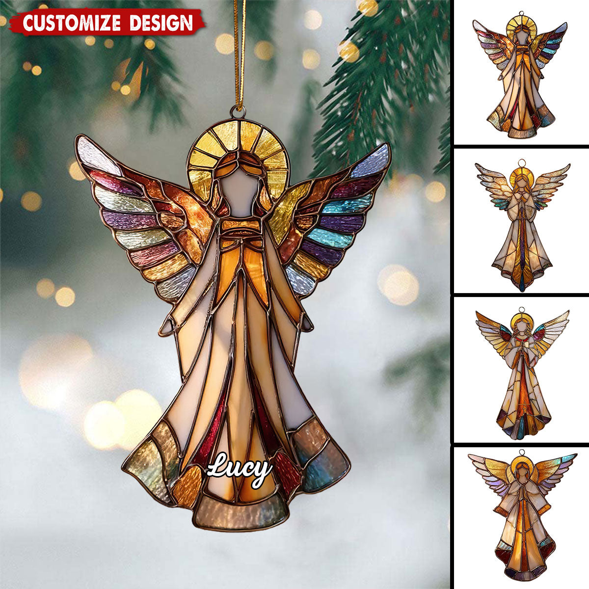 Handmade Acrylic Angel Christmas Window Ornament Guardian Angel Home Decor Gift
