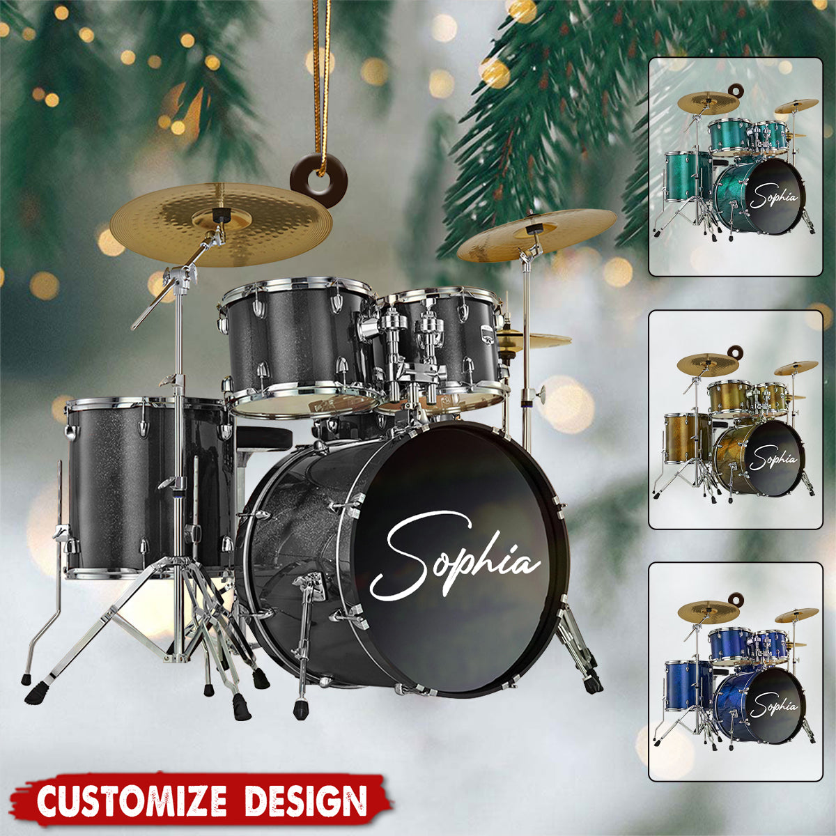 Personalized Drum Ornament - Gifts For Drummer