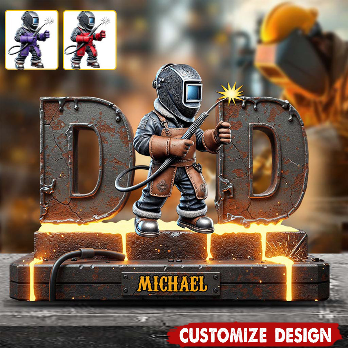 Personalized Welder Shaped Acrylic Plaque - Gift For Welder