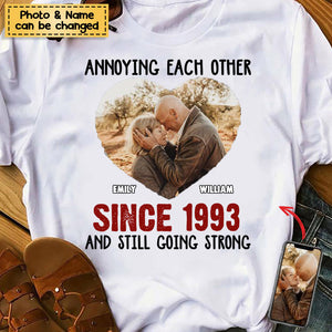 Annoying Each Other Since & Still Going Strong - Personalized Custom Unisex T-shirt - Gift For Husband Wife Couples, Anniversary