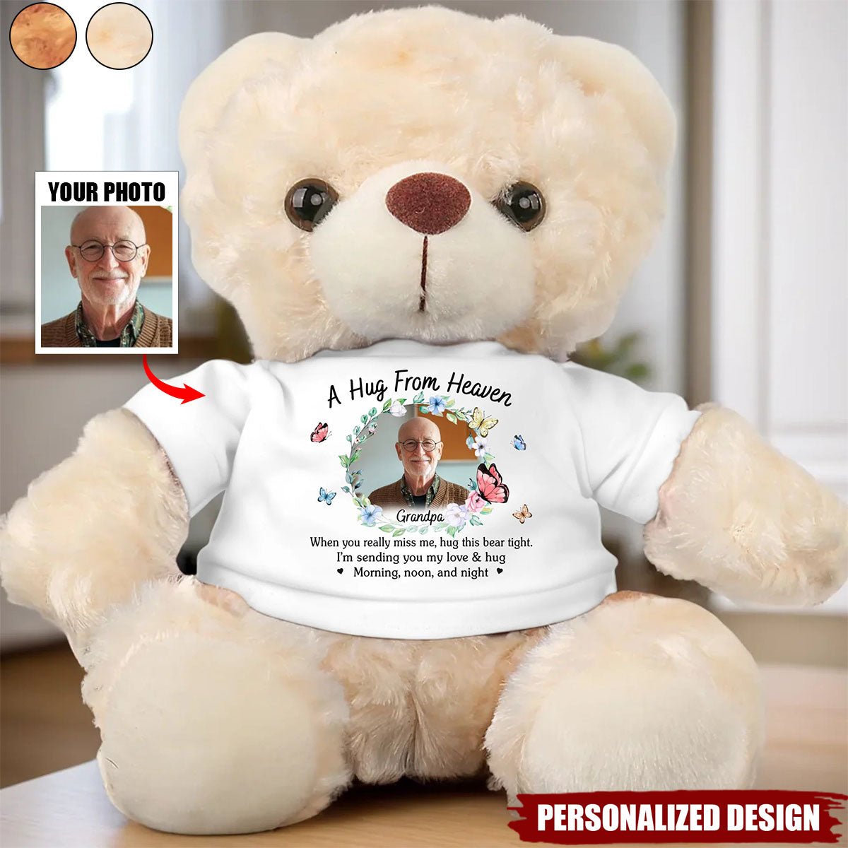 Sending Hugs From Above-Personalized Memorial Bear Plush