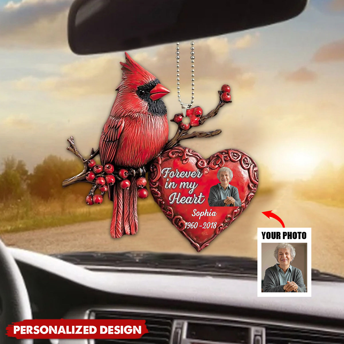 Forever In My Heart-Personalized Acrylic Car Hanger-Memorial Gift