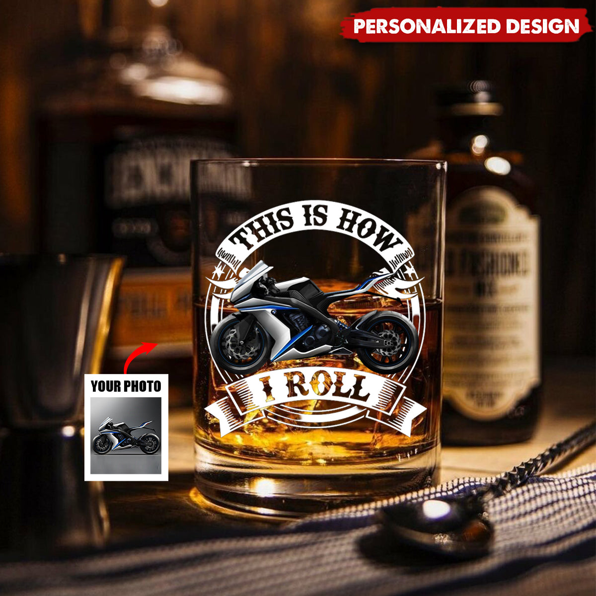 Personalized Upload Vehicle Photo Whiskey Glass-Gift For Car Lover
