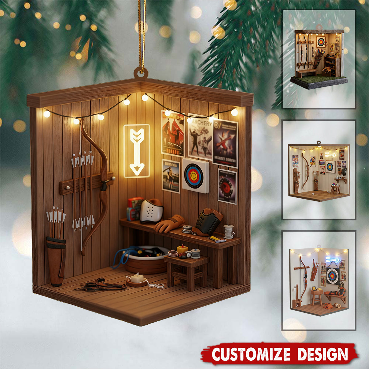 Personalized Archery Christmas Ornament - Gift for Bowhunters, Archery Lover