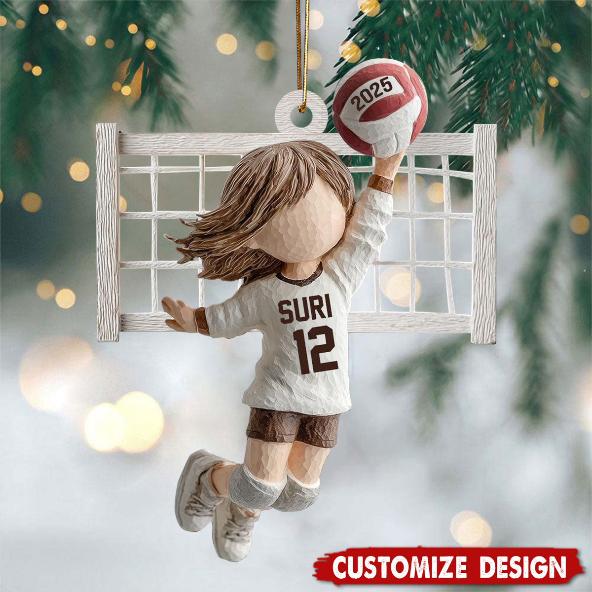 Personalized Volleyball Christmas Ornament - Gift for Girl Volleyball Player