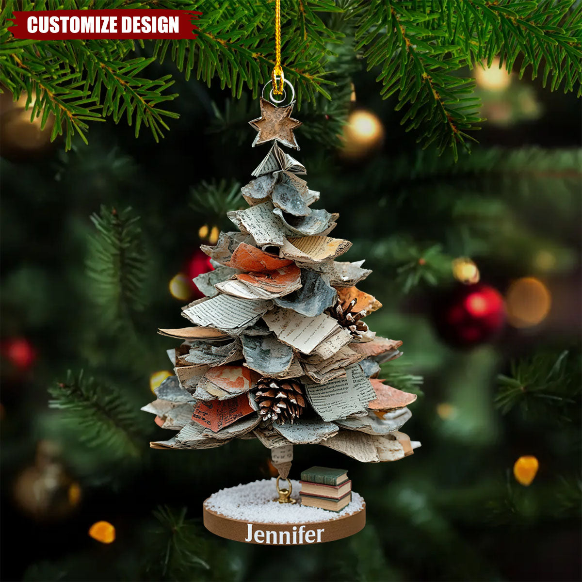 Merry Christmas Book Lovers - Personalized Book Ornament
