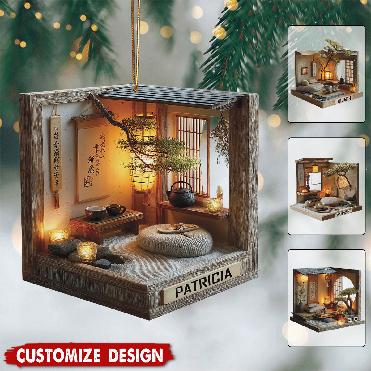 Personalized Zen Tea Room Ornament