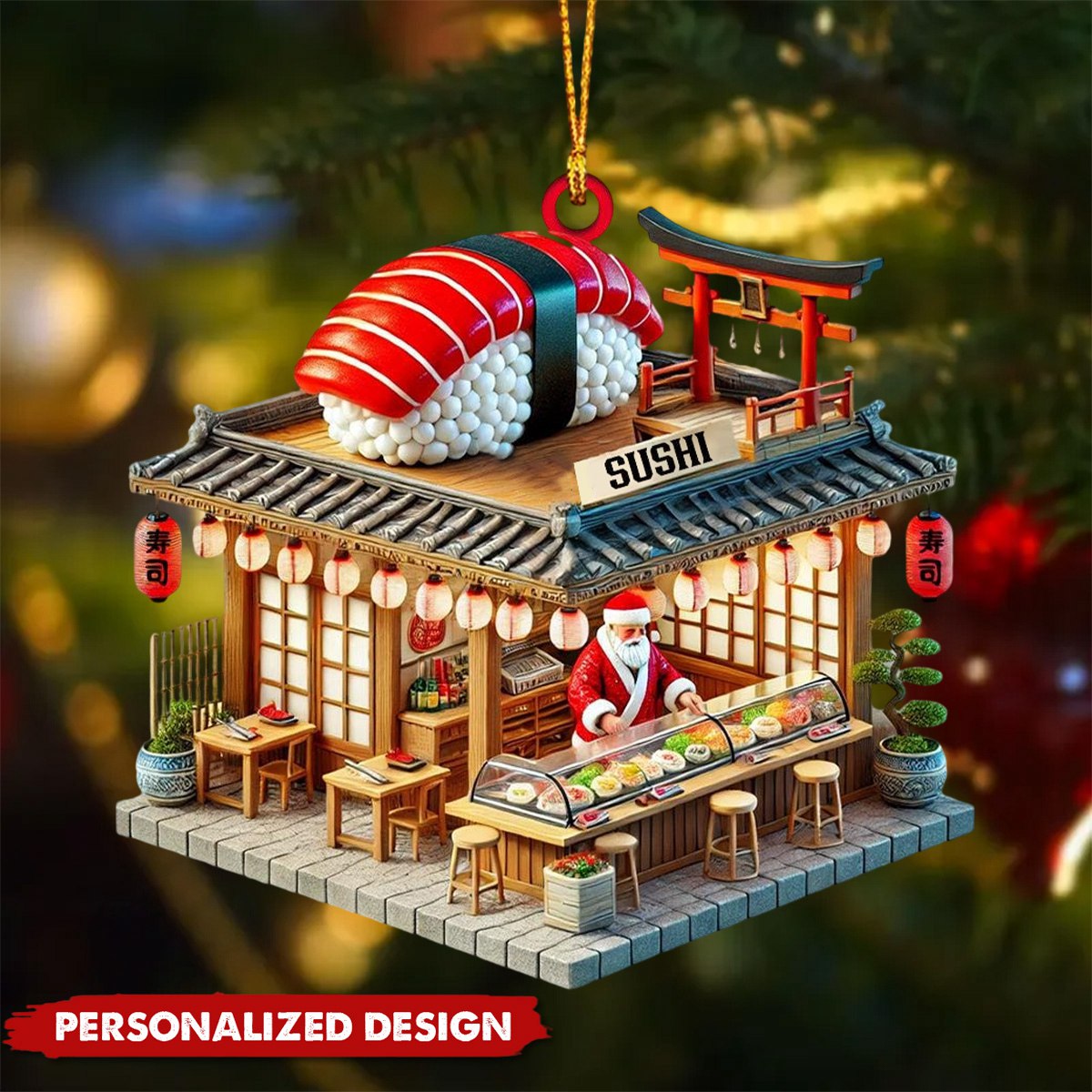Personalized Sushi Shop Ornament-Gift for Sushi Lovers