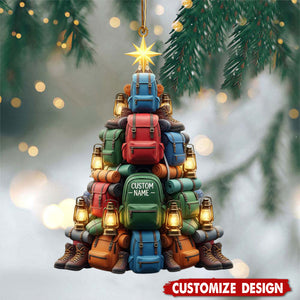 Personalized Camping Christmas Ornament, Backpack Tree Keepsake, Camper Christmas Gift, Adventure Lovers Gifts, Hiking Ornament