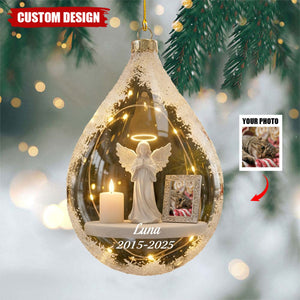 Personalized Angel&Candle Memorial Christmas Ornament – Memorial Gift For Dog Cat Lovers