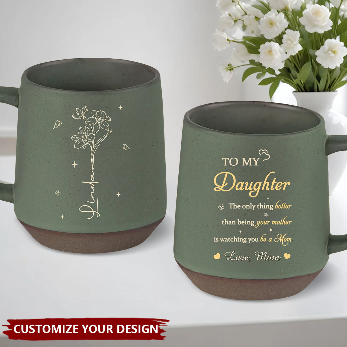 The Only Thing Better Than Being Your Mother - Family Personalized Printed Stoneware 12oz Mug - Mother's Day, Gift For Daughter