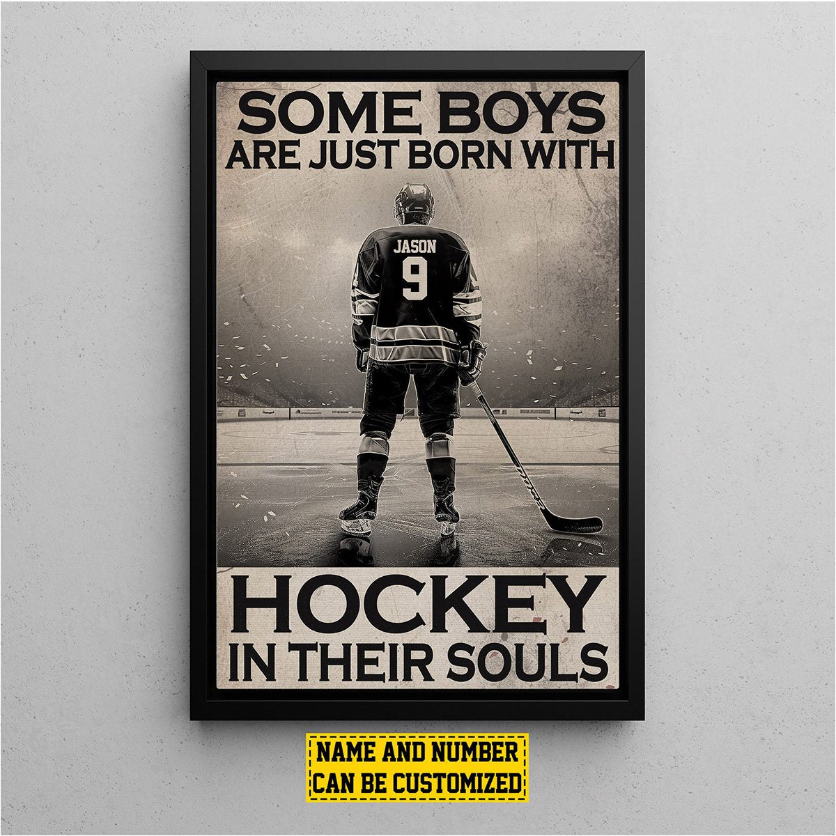 Some Boys Are Just Born With-Personalized Hockey Poster-Gift For Hockey Lovers, Hockey Boys