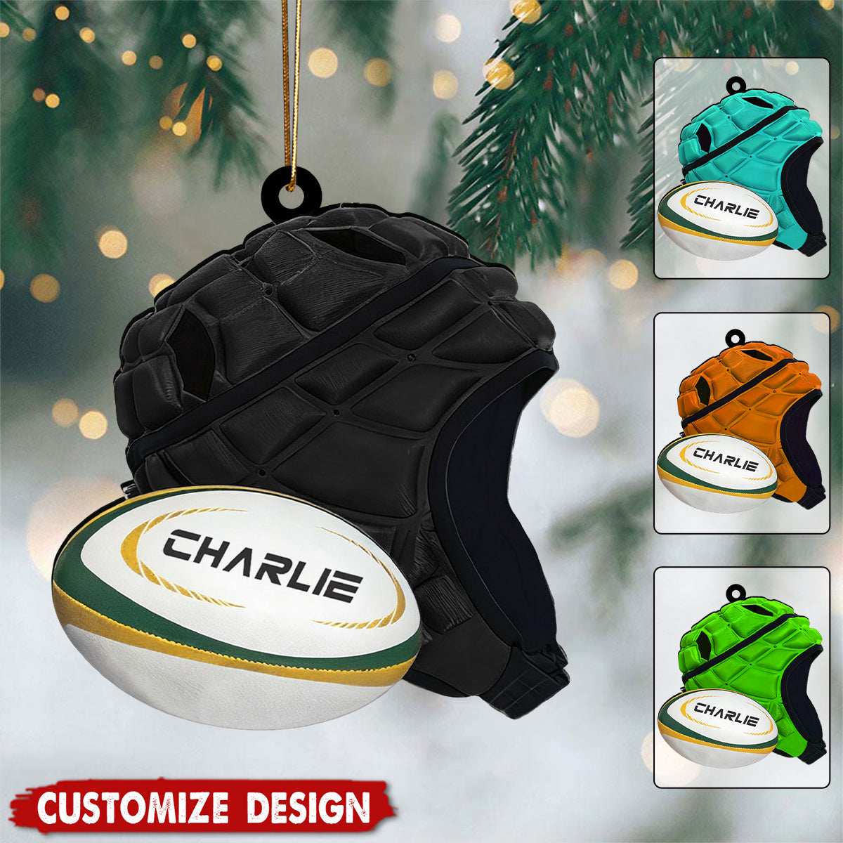 Personalized Rugby Christmas Ornament - Gift For Rugby Love