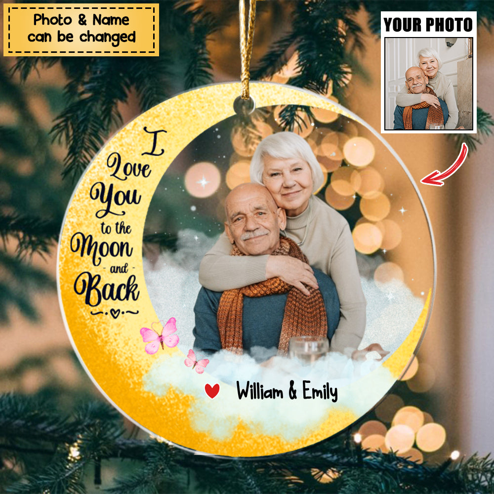 I Love You To The Moon And Back - Personalized Acrylic Christmas Ornament