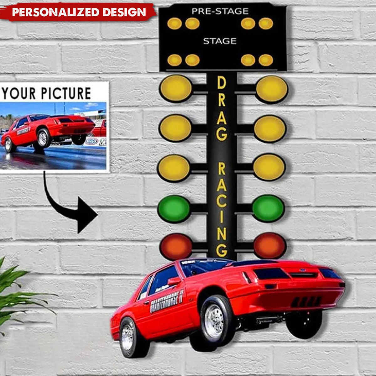 Personalized Custom Photo Drag Racing Acrylic Sign