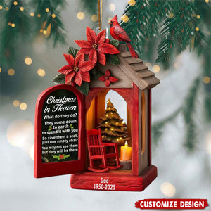 Personalized Empty Chair Remembrance in Heaven Memorial Christmas Ornament