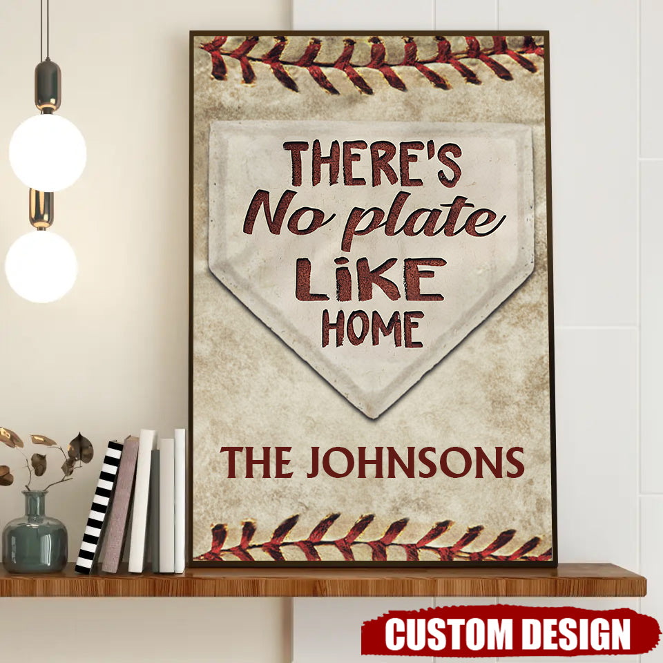 Personalized Baseball No Plate Like Home Poster