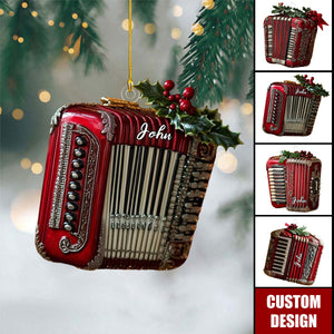 Personalized Accordion Christmas Ornament - Gift For Accordion Players