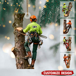 New Release - Personalized Female Arborist Christmas Ornament - Gift For Arborist