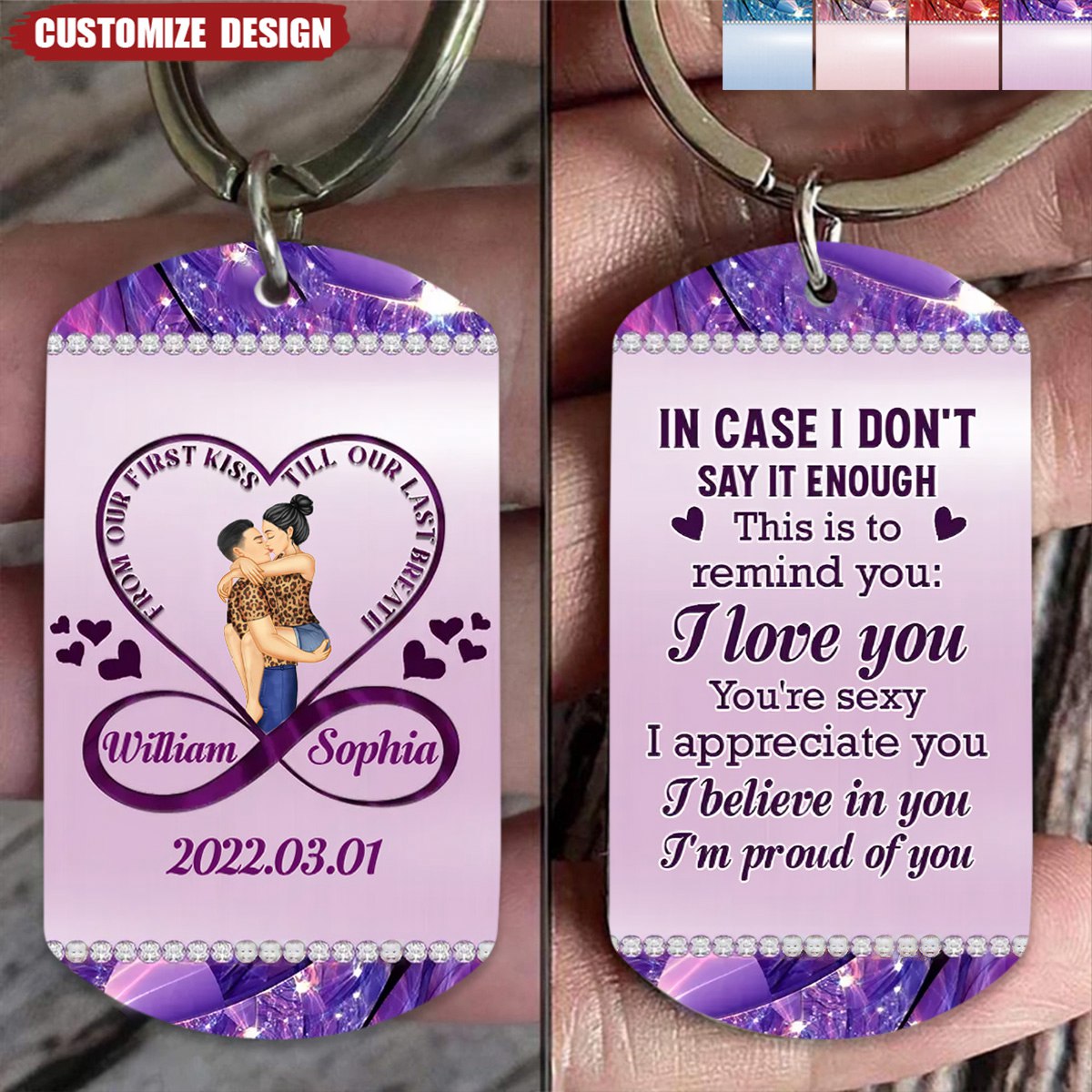 Personalized Couple Stainless Keychain - Gift Idea For Couple