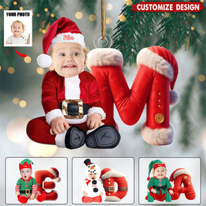 Merry Xmas - Personalized Kid Transparent Ornament - Gift For Boy,Girl,Baby