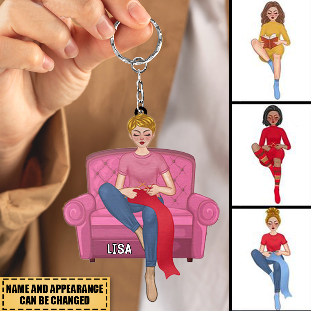 Personalized Crochet And Knitting Hourly Rate Acrylic Keychain-Gift for Crochet & Knitting Lovers