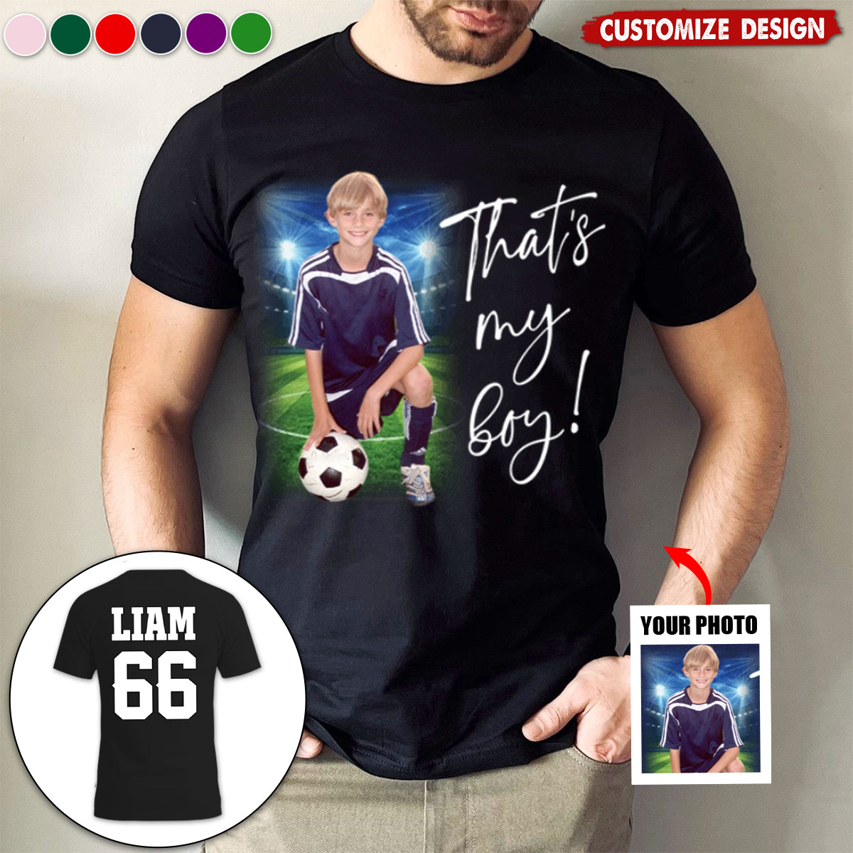 I'll Be Your Biggest Fan-Personalized Photo Soccer Game Day Shirt-Gift For Soccer Lovers