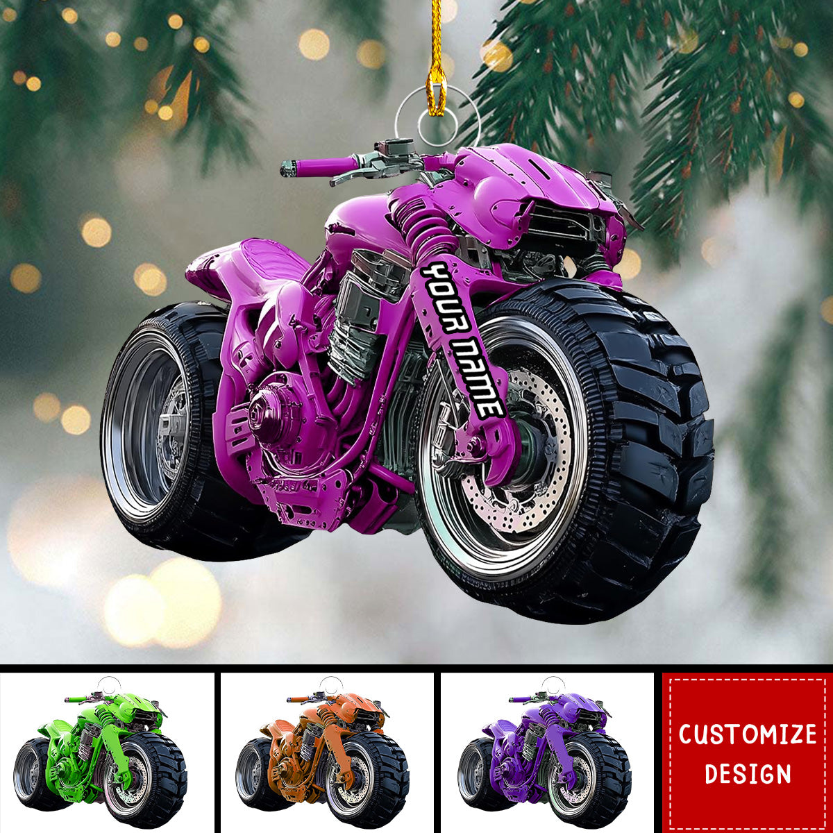 Personalized Motorcycle Christmas Tree Ornament Gifts for Motor Lovers - 2024 New Release