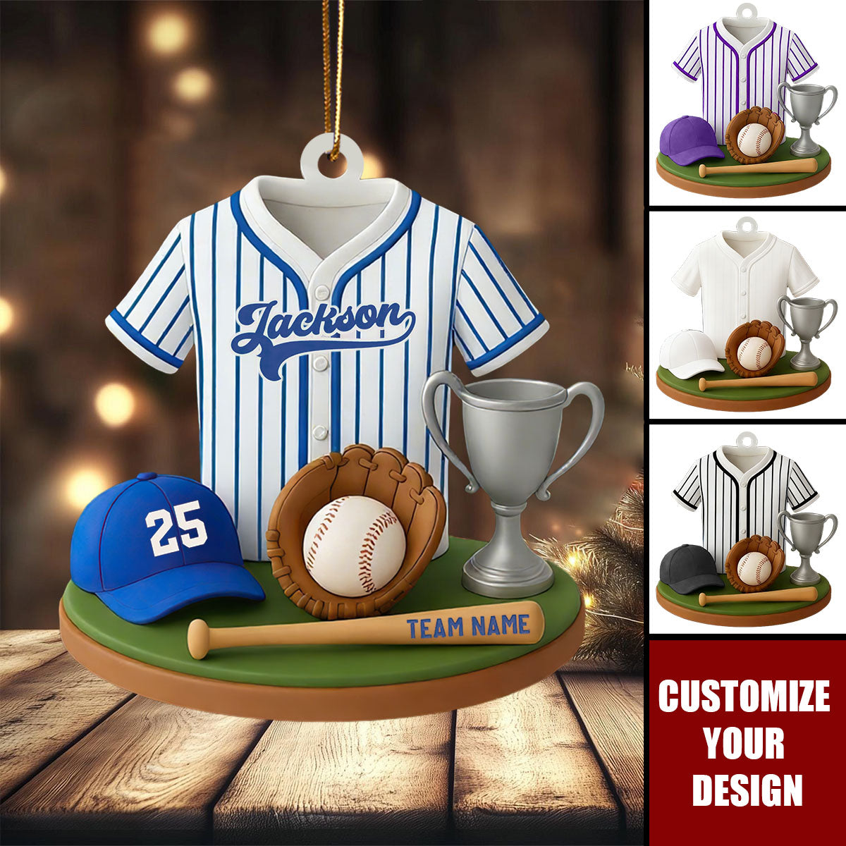 Baseball Keepsake - Personalized Kid Baseball Player Ornament