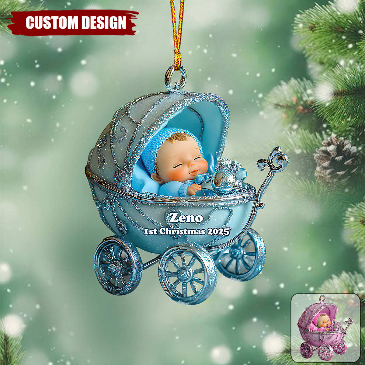Baby 1st Christmas - Personalized Family Ornament