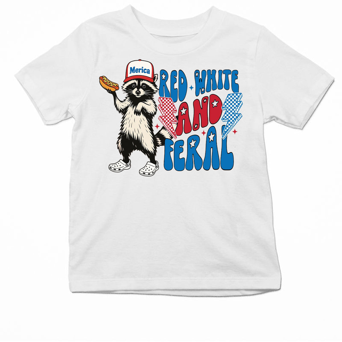 Funny 4th of July - Feral Raccoon Independence Day T-Shirt