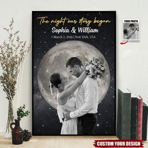 Moon Phase Custom Photo The Night Our Story Began - Personalized Poster