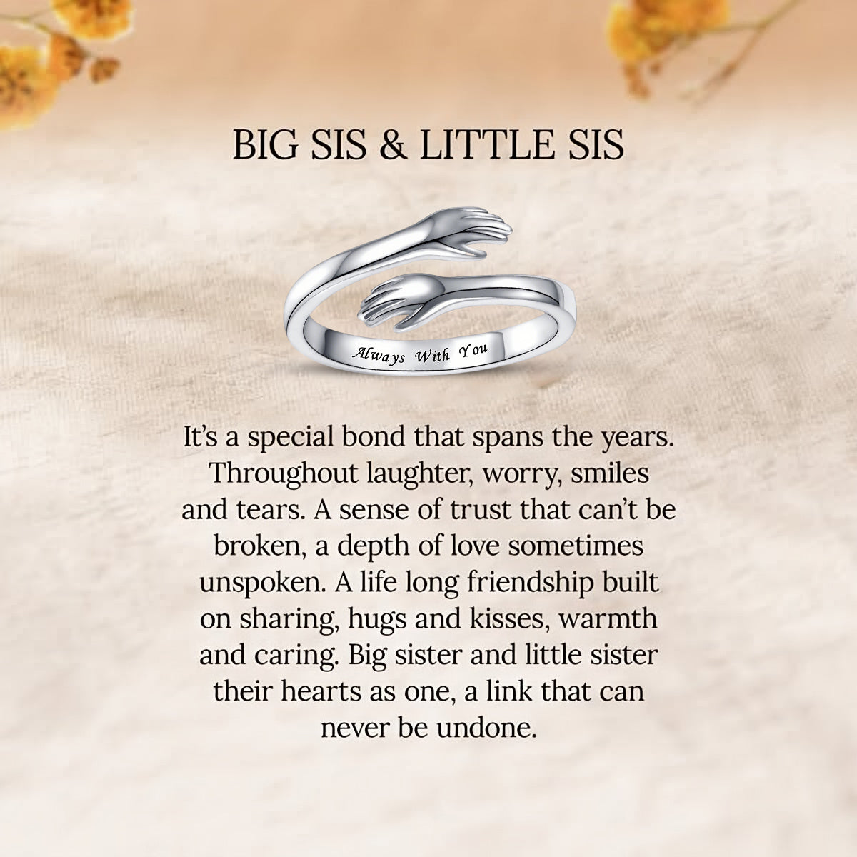 To My Sister-Hug Ring