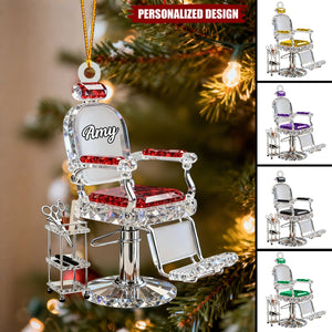 Personalized Barber Chair Christmas Ornament-Stylist Present