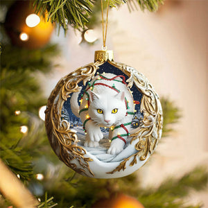 Yule Cat Christmas Hanging Ornament