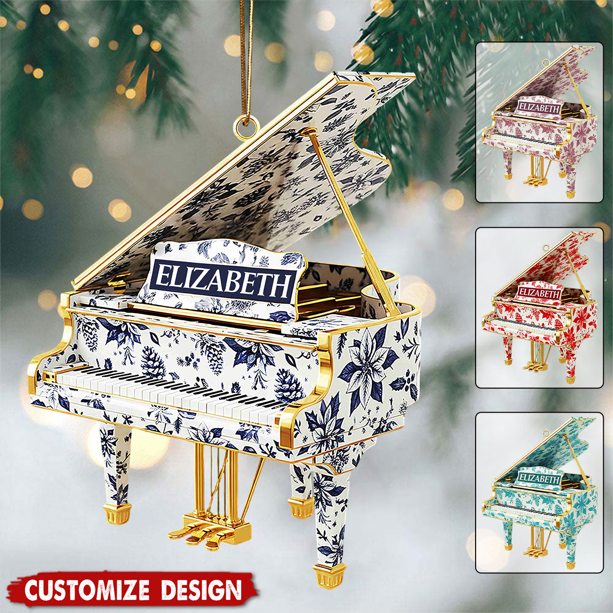 Personalized Piano Christmas Ornament - Gift For Piano Lovers, Musician And Piano Player