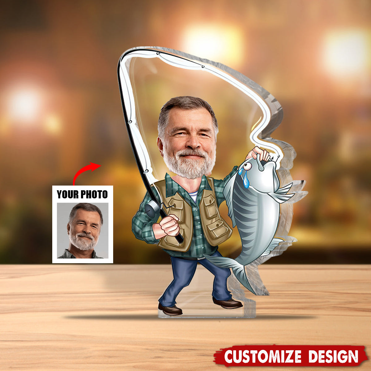 Love Fishing - Personalized Fishing Acrylic Plaque