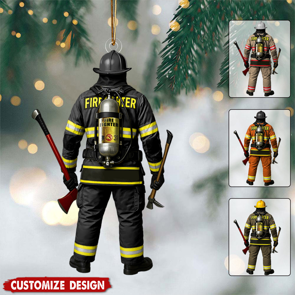 Personalized Firefighter On Duty Christmas Ornament - Gift For Firefighter Fireman New