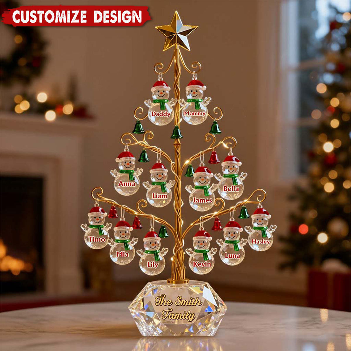 Merry Christmas - Personalized Family Custom Shaped Acrylic Plaque