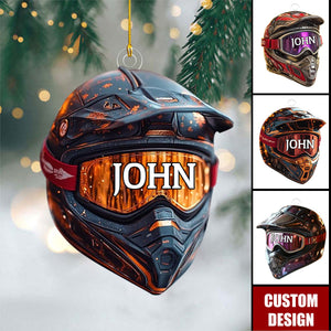 Personalized Motocross Helmet Christmas Ornament - Gift For Riders