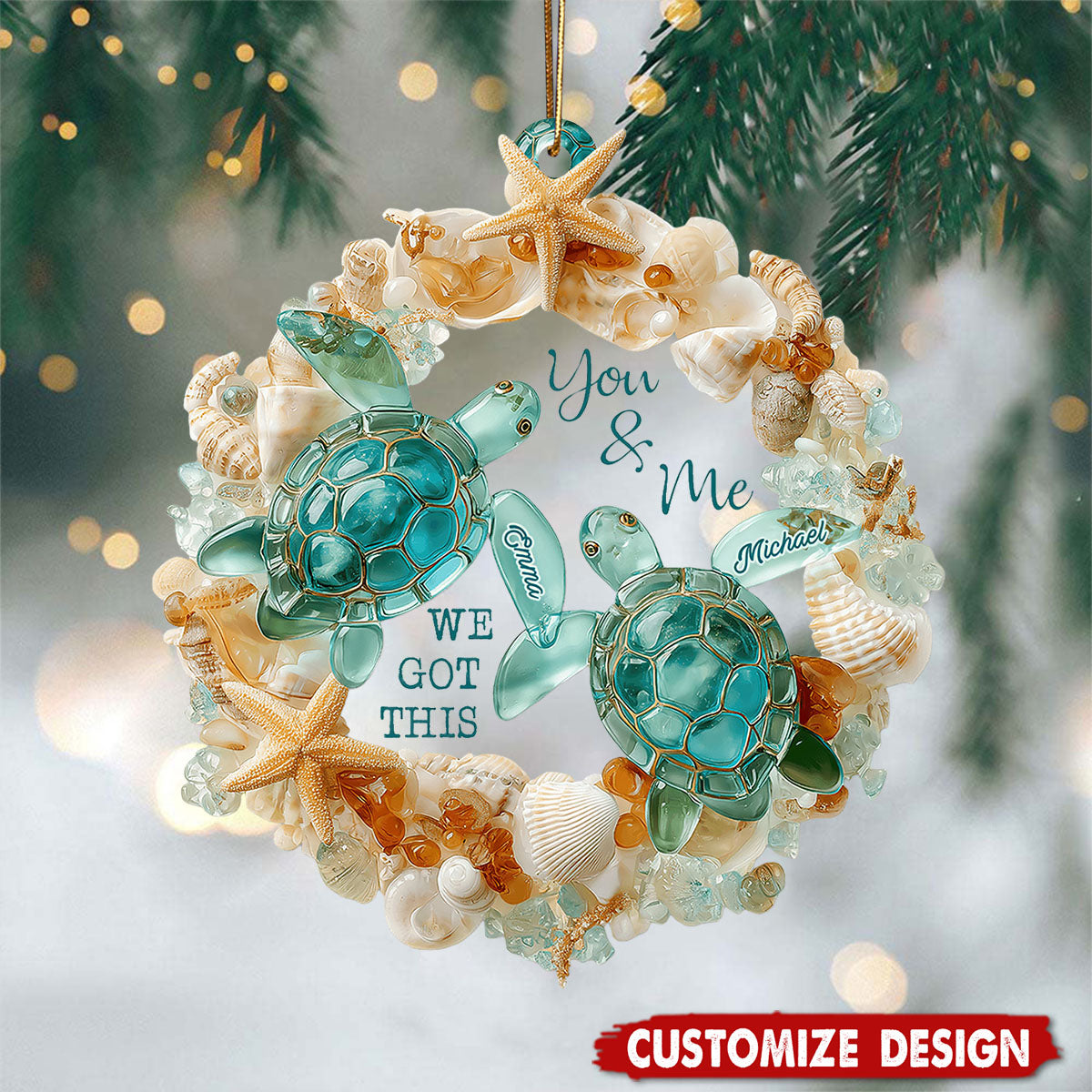 You & Me We Got This - Personalized Turtle Ornament