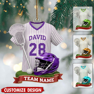 Personalized Lacrosse Ornament - Custom Jersey Player Name Team Gift 2025