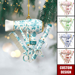 Celebrate Your Passion: Hairstylist Toile de Jouy Ornament - Personalized Christmas Gift