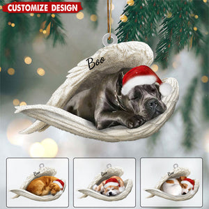 Personalized Dog Sleeping Angel Car Hanging Ornament- Double Sides Printed