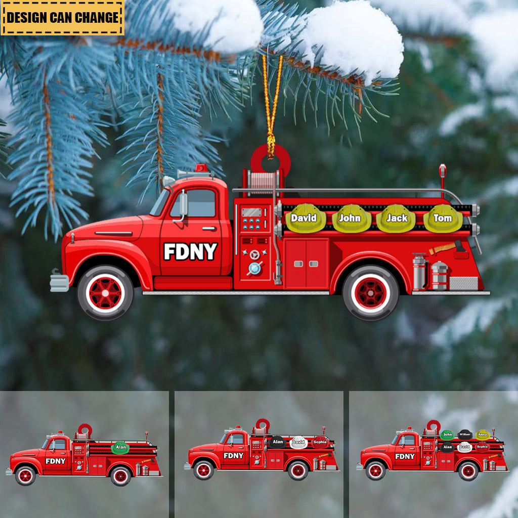 Personalized Firefighter , Fire Truck Acrylic Car / Christmas Ornament ...