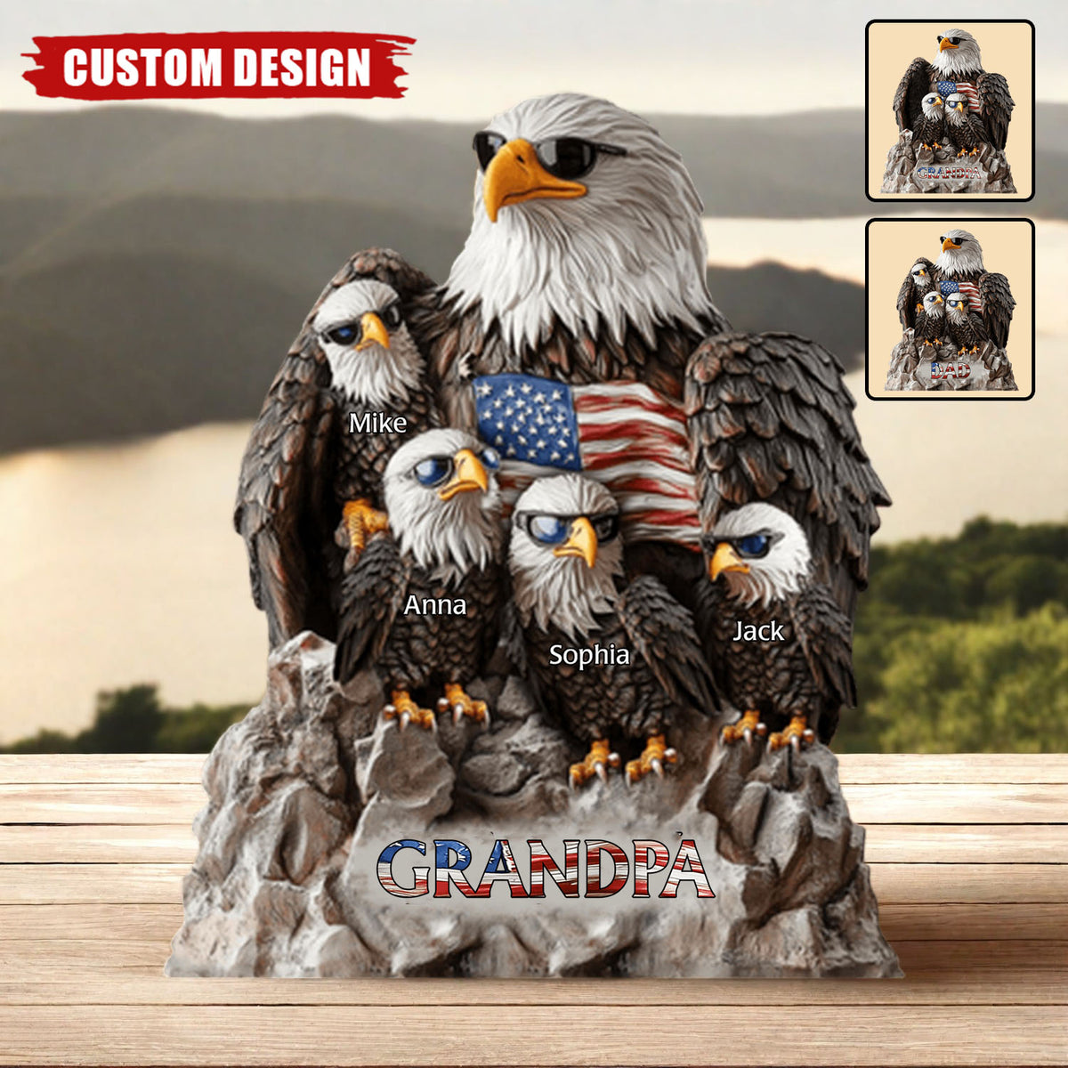 Strong Papa - Personalized Father Shaped Acrylic Plaque