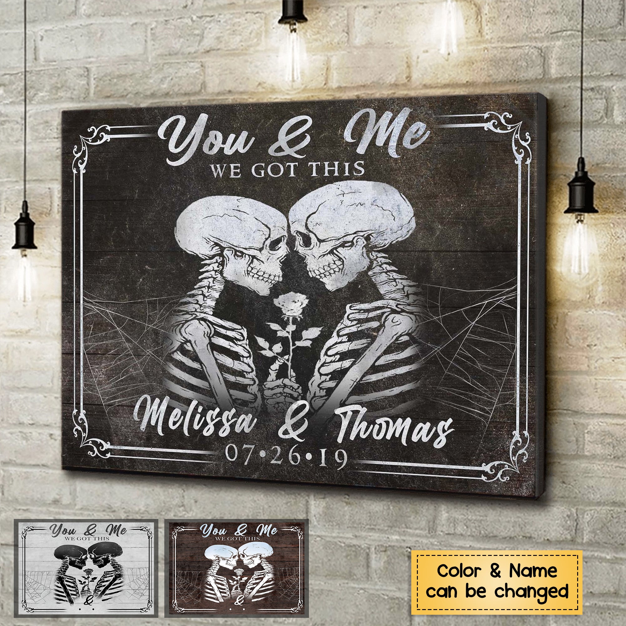 You & Me, We Got This - Personalized Gothic Skeleton Couple Poster