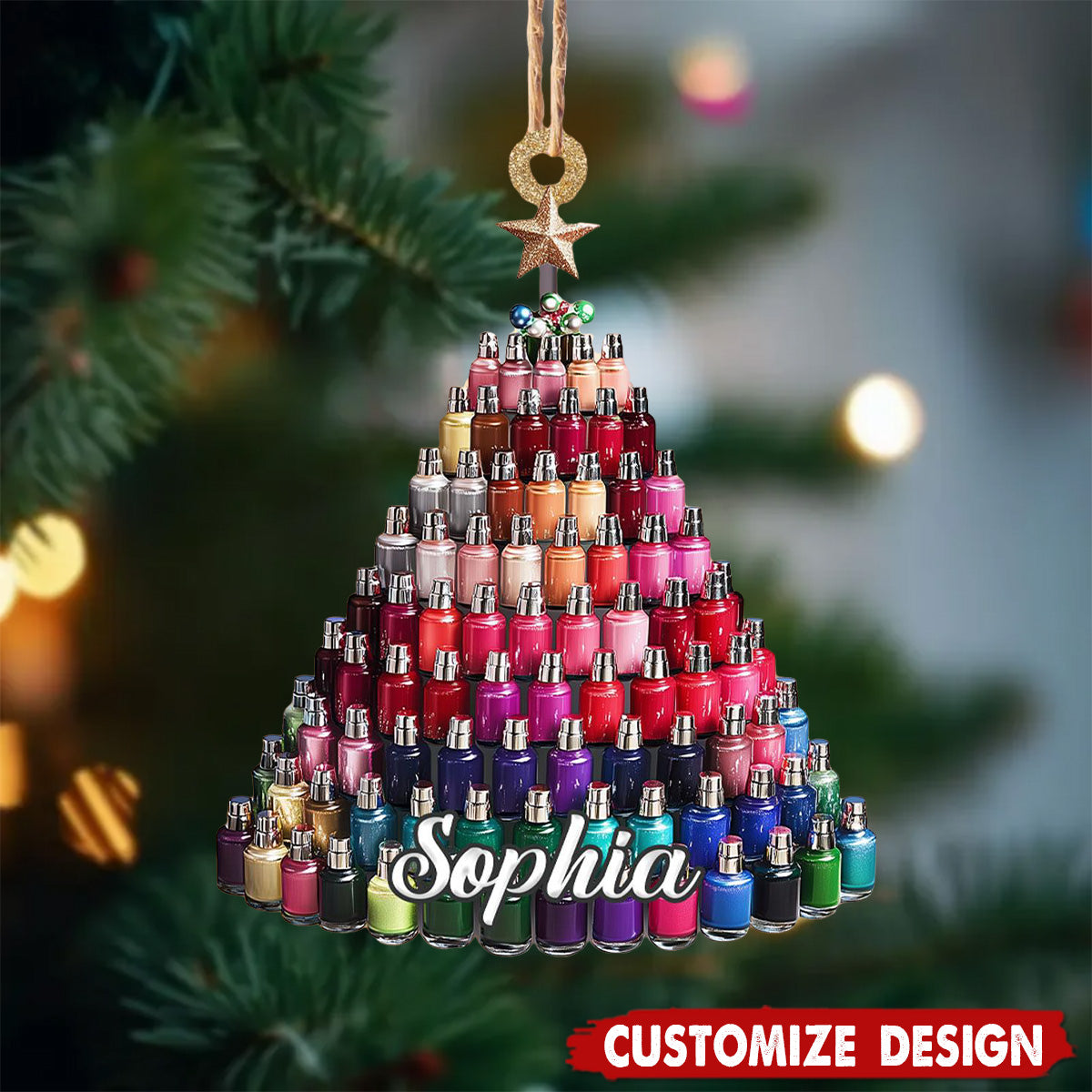 Personalized Nail Salon Christmas Ornament, Gift for Nail Artist, Nail Polish - 2024 New Release