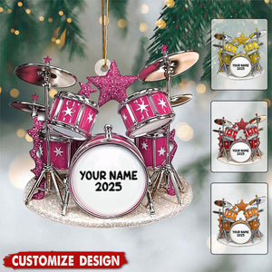 Personalized Drum Set Christmas Ornament - Gift For Drum Lovers